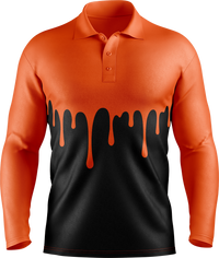 Hi Vis Paint Drip Long Sleeve Polo