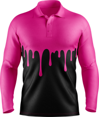 Hi Vis Paint Drip Long Sleeve Polo