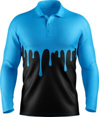 Hi Vis Paint Drip Long Sleeve Polo