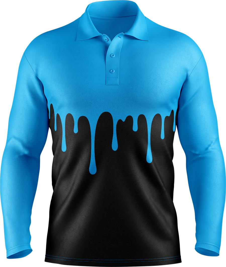 Hi Vis Paint Drip Long Sleeve Polo