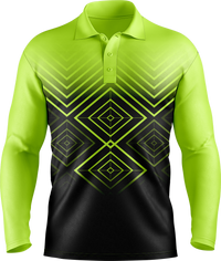 Hi Vis Geometric Long Sleeve Polo
