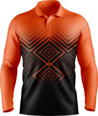 Hi Vis Geometric Long Sleeve Polo
