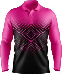Hi Vis Geometric Long Sleeve Polo