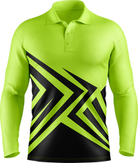 Hi Vis Angular Arrow Pattern Long Sleeve Polo