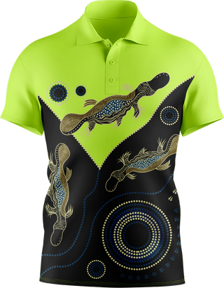 Hi Vis Aboriginal Art Short Sleeve tshirt