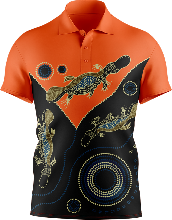Hi Vis Aboriginal Art Short Sleeve Polo
