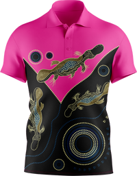Hi Vis Aboriginal Art Short Sleeve Polo