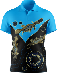 Hi Vis Aboriginal Art Short Sleeve Polo