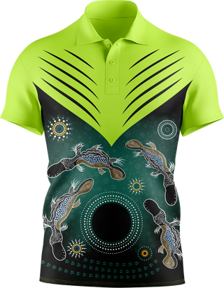 Hi Vis Aboriginal Chevron Short Sleeve tshirt