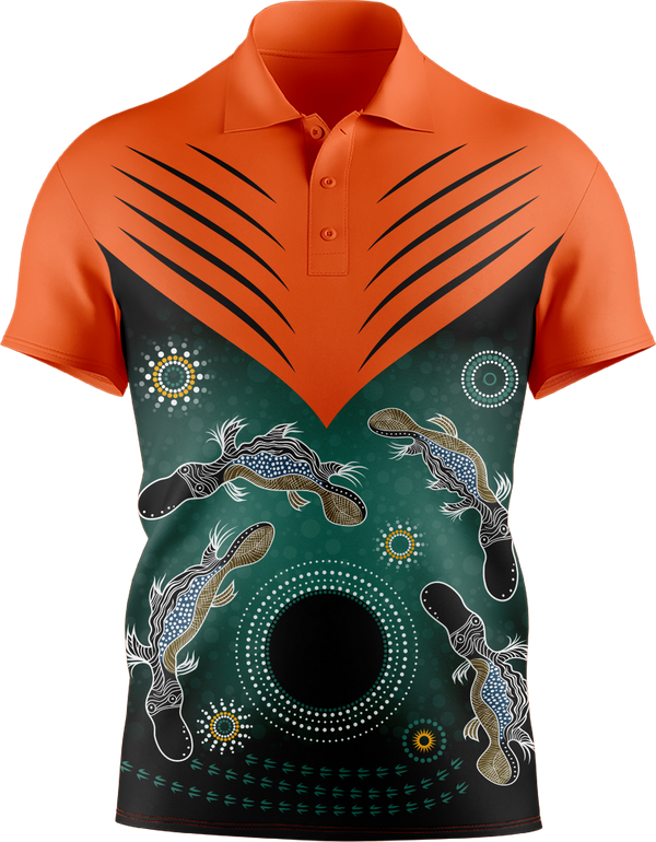 Hi Vis Aboriginal Chevron Short Sleeve Polo