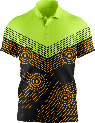 Hi Vis Aboriginal Dot Chevron Pattern Short Sleeve tshirt