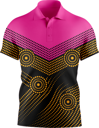 Hi Vis Aboriginal Dot Chevron Pattern Short Sleeve tshirt