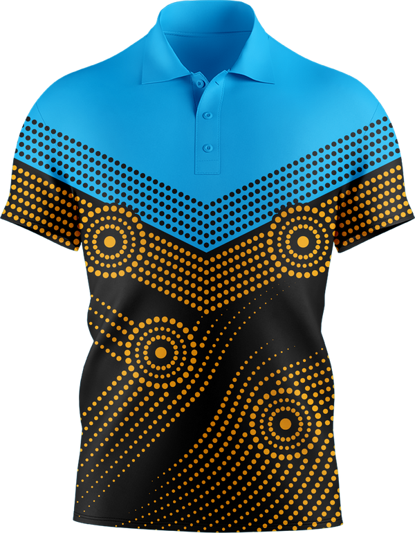 Hi Vis Aboriginal Dot Chevron Pattern Short Sleeve tshirt