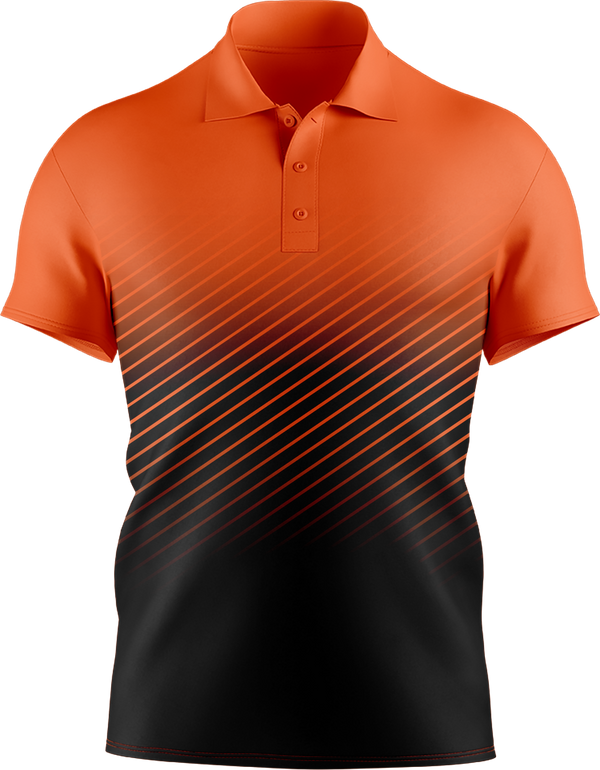Hi Vis Diagonal Pinstripe Pattern Short Sleeve Polo