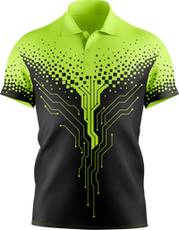 Hi Vis Circuit Board Pattern Short Sleeve Polo