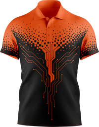 Hi Vis Circuit Board Pattern Short Sleeve Polo