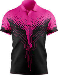 Hi Vis Circuit Board Pattern Short Sleeve Polo