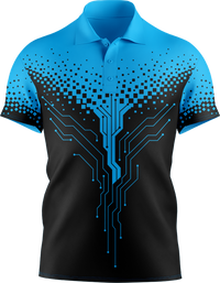 Hi Vis Circuit Board Pattern Short Sleeve Polo