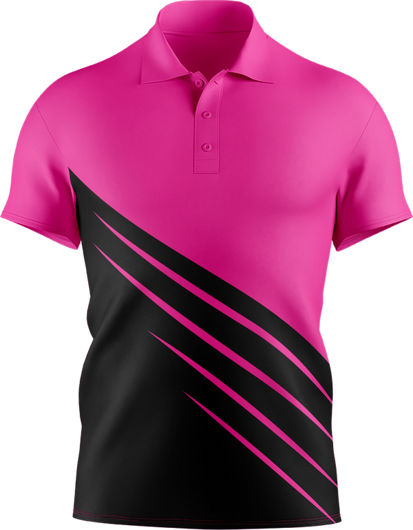 Hi Vis Diagonal Stripe Short Sleeve Polo