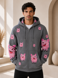 Percy Pig Full Zip Hoodies Jacket