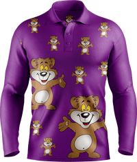 Billy Bear Men's Long Sleeve Polo - fungear.com.au