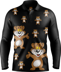 Billy Bear Men's Long Sleeve Polo - fungear.com.au