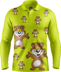 Billy Bear Men's Long Sleeve Polo - fungear.com.au