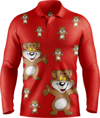 Billy Bear Men's Long Sleeve Polo - fungear.com.au