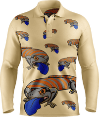 Bluey Lizard Men's Polo. Long or Short Sleeve - fungear.com.au