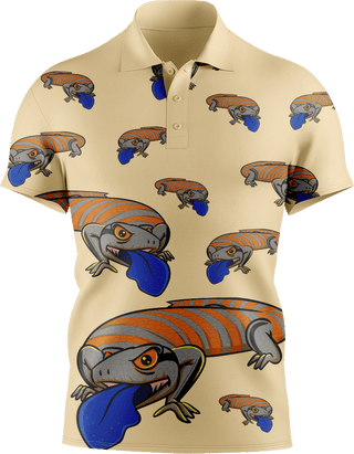 Bluey Lizard Men's Short Sleeve Polo - fungear.com.au