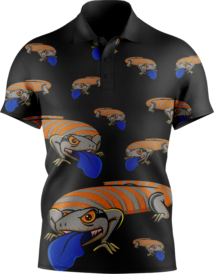 Bluey Lizard Men's Short Sleeve Polo - fungear.com.au