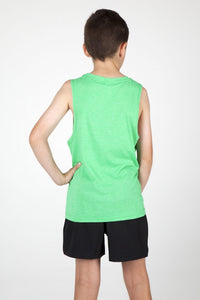 Boys Heather SLEEVELESS Tee - Greatness Range - kustomteamwear.com
