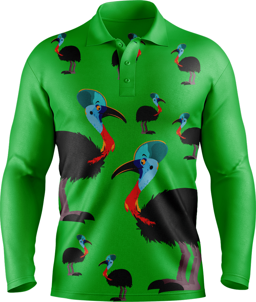 Casanova Cassowary Men's Polo. Long or Short Sleeve - fungear.com.au