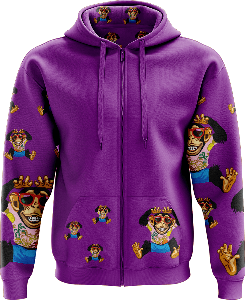 Cheeky Monkey Full Zip Hoodies Jacket - fungear.com.au
