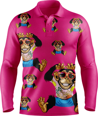 Cheeky Monkey Men's Polo. Long or Short Sleeve - fungear.com.au