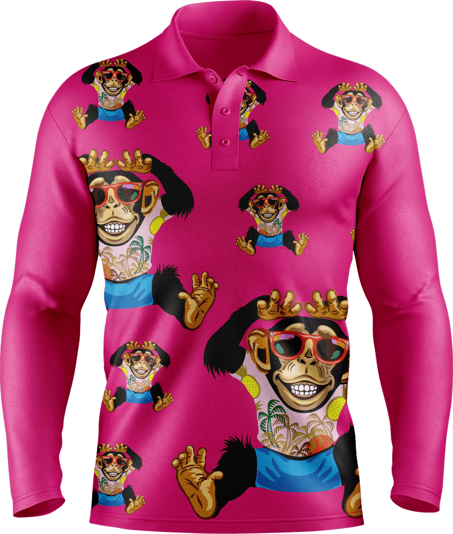 Cheeky Monkey Men's Polo. Long or Short Sleeve - fungear.com.au