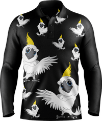Cockatoo Men's Long Sleeve Polo - fungear.com.au