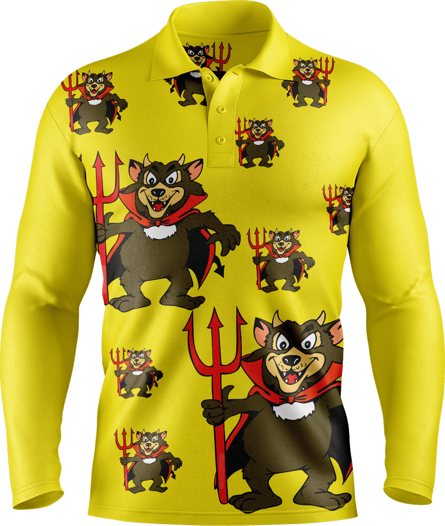 Devil Wears Fungear Men's Polo. Long or Short Sleeve - fungear.com.au