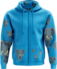 Ellie Elephant Full Zip Hoodies Jacket - fungear.com.au