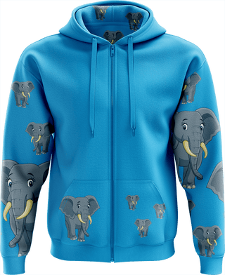 Ellie Elephant Full Zip Hoodies Jacket - fungear.com.au