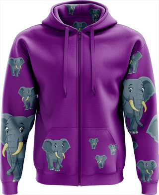 Ellie Elephant Full Zip Hoodies Jacket - fungear.com.au