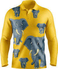 Ellie Elephant Men's Polo. Long or Short Sleeve - fungear.com.au