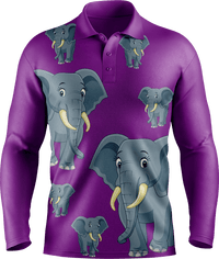 Ellie Elephant Men's Polo. Long or Short Sleeve - fungear.com.au