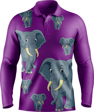 Ellie Elephant Men's Polo. Long or Short Sleeve - fungear.com.au