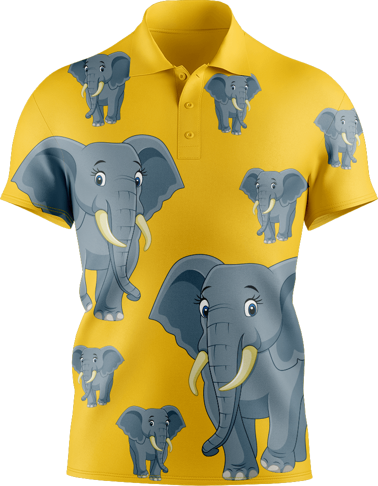 Ellie Elephant Men's Short Sleeve Polo - fungear.com.au