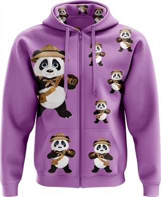 Explorer Panda Full Zip Hoodies Jacket - fungear.com.au