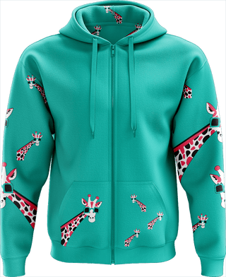 Gigi Giraffe Full Zip Hoodies Jacket - fungear.com.au
