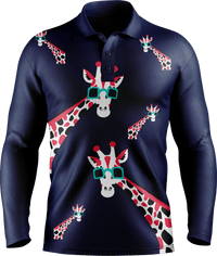 Gigi Giraffe Men's Polo. Long or Short Sleeve - fungear.com.au