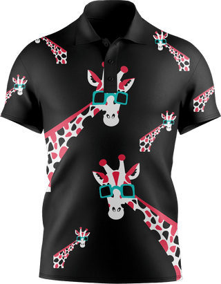 Gigi Giraffe Men's Short Sleeve Polo - fungear.com.au