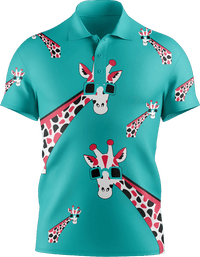 Gigi Giraffe Men's Short Sleeve Polo - fungear.com.au